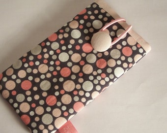 Smartphone-cellphone case dots grey pink pastel