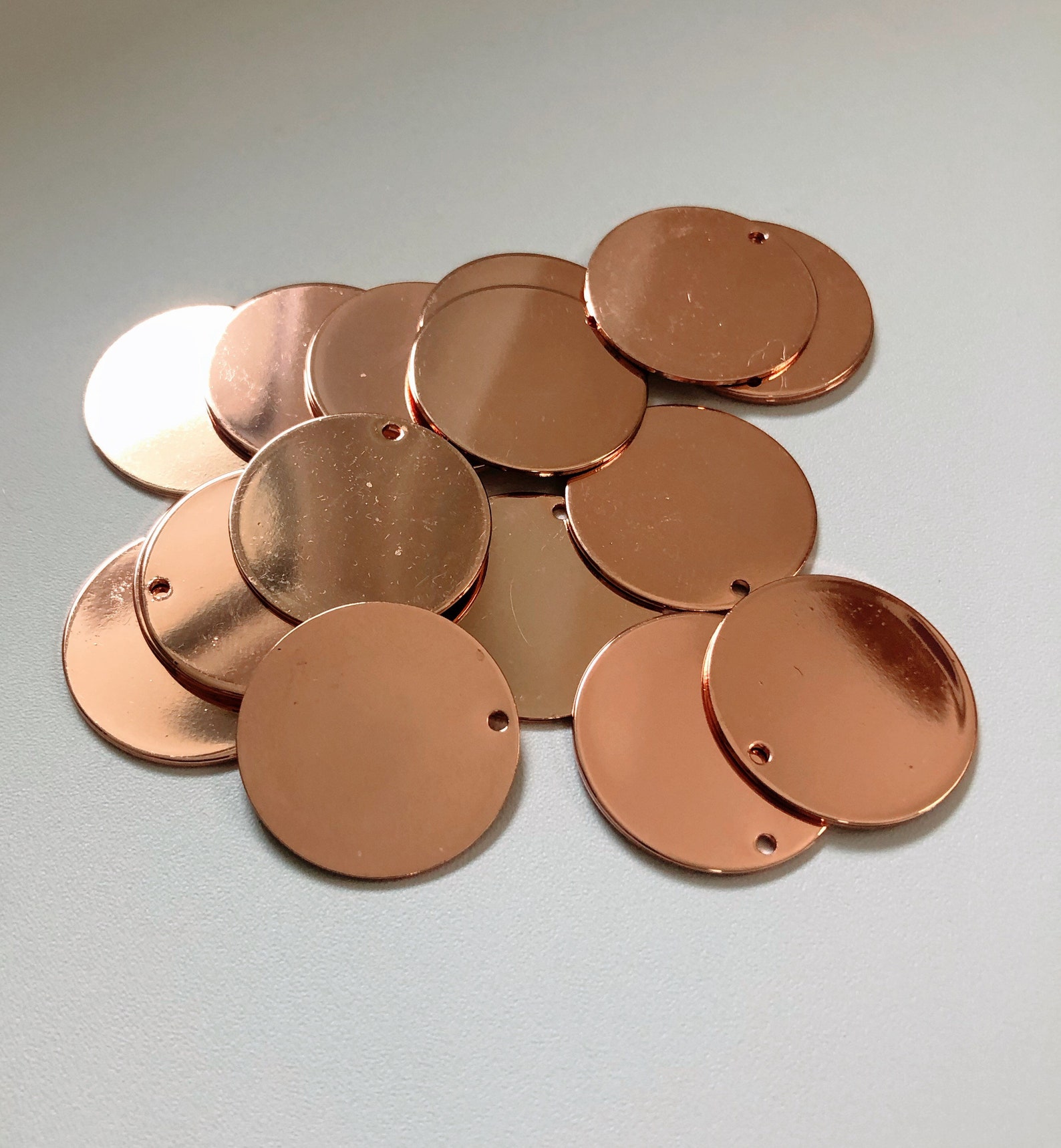 25mm Rose Gold Plated Blanks Round Stamping Blanks Etsy