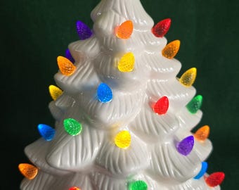 White Ceramic Christmas Tree 10 Inch