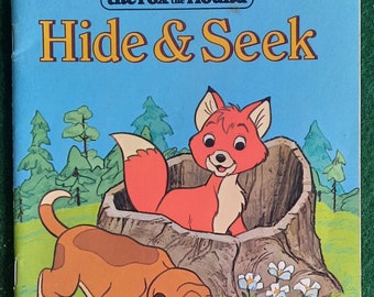 Vintage 1981 Little Golden Book Walt Disney's Productions Fox en de Hound Hide and Seek Book