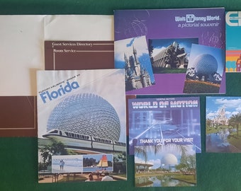 Jahrgang 1983 Reise Werbebroschüre Ramada Resort Hotel Walt Disney World Florida Epcot Mitgliedsführer Postkarte