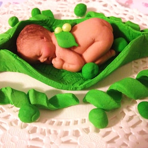 Pea in a Pod So Sweet. Cake Topper, Birthday, Baptism, Baby shower