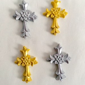 QTY 18 Crosses for your cake or cupcakes. can change color. Message me colors.  Baby Shower, Birthdays, Baptism, Cake Topper, cupcake Topper