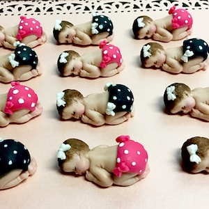 These little babies would be good on cupcakes. Baby Baptism Birthday Christening baby shower and cake topper