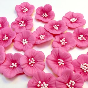 This is for Qty of 36 Cherry Blossoms Flowers. Would be good to add to your cake or cup cakes. Birthday, Baptism, Baby shower,