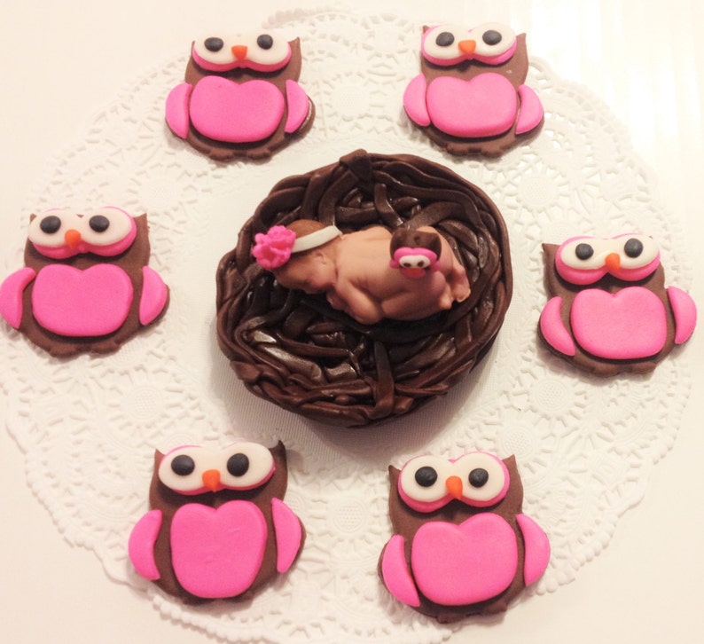 This is the cutest Owl Baby Cake Topper. Baby Shower, Birthdays, Baptism, Cake Topper,  First Birthday, Birthday party 