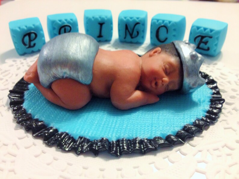 This Large King/Prince Baby Boy is ready for your party . Baptism Birthday Christening baby shower and cake topper 