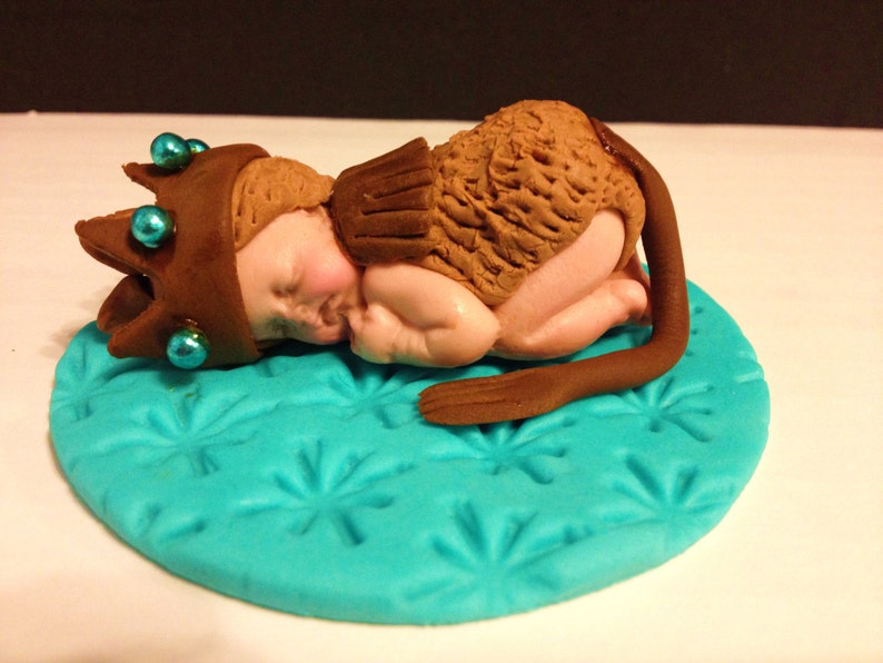 This little Lion King baby is all tuckered out . Baby Shower, Birthday, Baptism, Cake Topper, christening, gender, 