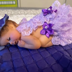 This extra large Baby Girl is a little doll. Baptism, Birthday, Baby Shower, Christening, Cake Topper or for that special day.