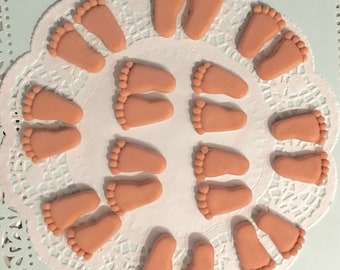 12 sets of feet for Cupcake toppers. Can change color. Baby Shower, Birthdays, Baptism, Cake Topper