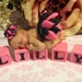Baby Girl Sleeping on Pink Blocks with name on it. Birthday, Baptism, Cake topper, Baby Shower