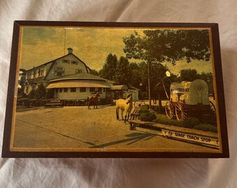 Vintage Black Steer Ranch Wooden Jewelry Box - Absecon, NJ - Stage Coach Transfer Image
