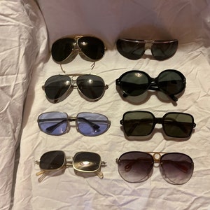 Vintage Sunglasses - Set of 8 - Grants, France, Japan, Taiwan, Italy Mfg - Aviators, Oversized, Great for Collectors, Wedding, Party Favors