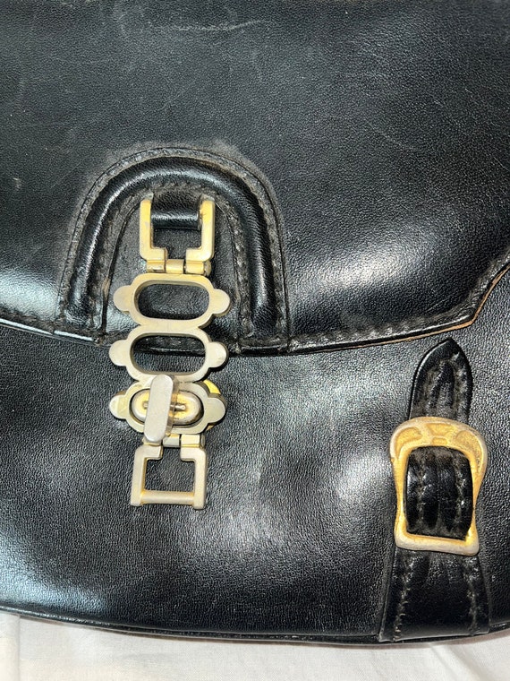 Vintage Saks Fifth Avenue Black Leather Purse wit… - image 3