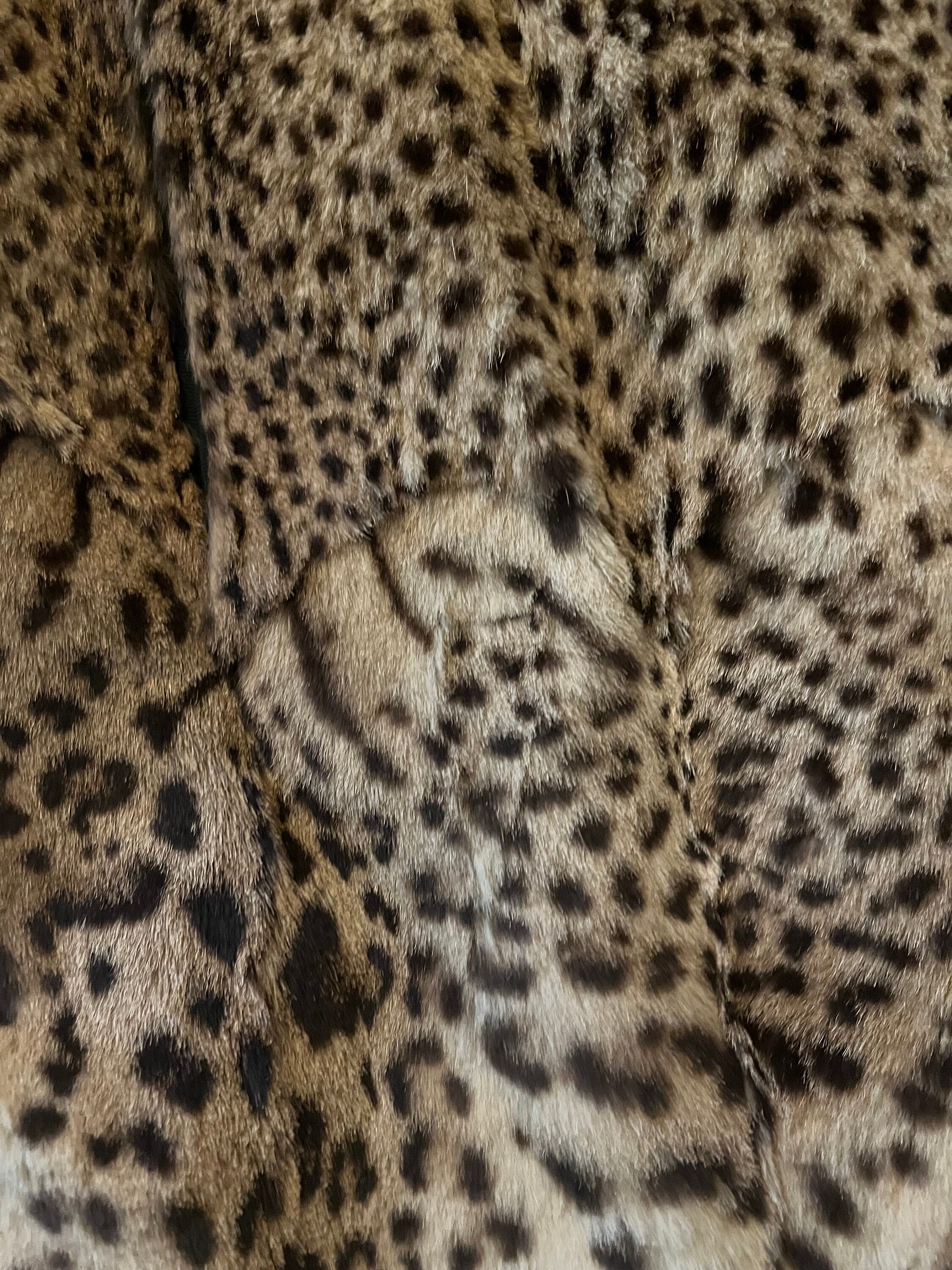 Leopard Minc Vintage Mink Fur Coat - Faux Leopard Print, Mink Collar and Cuffs ...