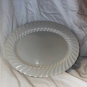 Vintage Snowhite Regency White Ceramic Dish, Serving Tray Johnson Bros, England