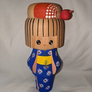 Vintage Kawaii Carved Japanese Figurine - Bright Colors, Made in Japan