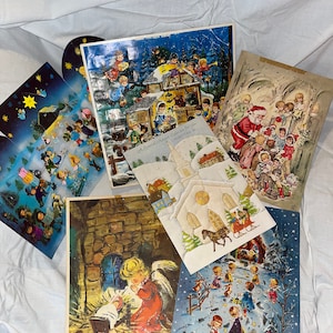 Vintage Advent Calendars - Choose Your Own! - Traditional Christmas Decoration, Gift, Party Favors - Hallmark, Norcross, Haco, Kruger