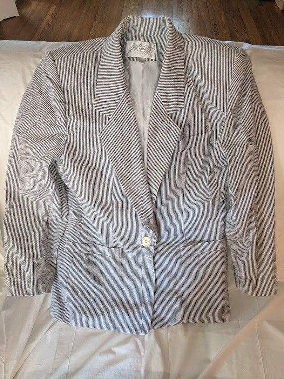 Vintage Seersucker Blazer - Lord and Taylor Women… - image 1