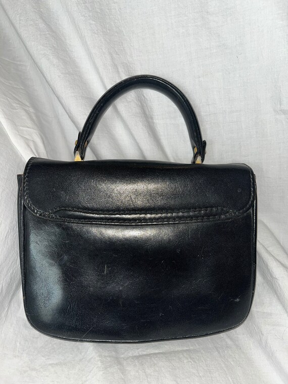 Vintage Saks Fifth Avenue Black Leather Purse wit… - image 5