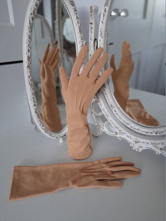 Vintage Formal Gloves Beige Gloves Ladies Gloves … - image 2