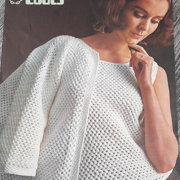 Vintage Chanel Crochet Pattern @ 1960s Twin Set from Coats 4ply Chanel Jacket and Sleeveless Sweater 34-40" PDF DOWNLOAD ONLY