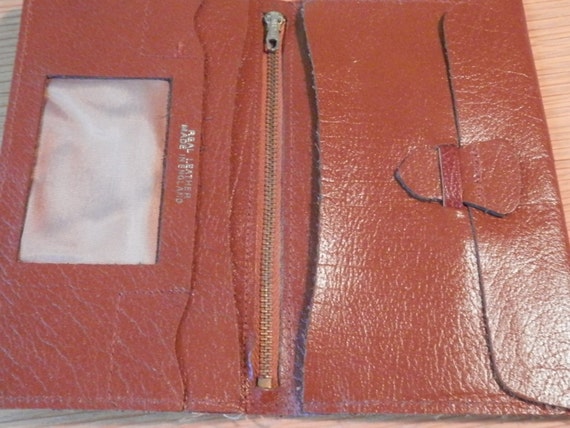 Gentlemans Vintage Bifold Wallet Real Leather Mad… - image 1