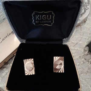 Vintage KIGU Cufflink Set in its original box KIGU of London Gold Tone Diamond Cut Gift for Him Mens Accessories Cufflink Set