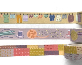 Mending Washi Tape Set - washi tape cute washi tape sewing scrapbook supplies sewing gifts notions crafty gift stocking stuffer small gift