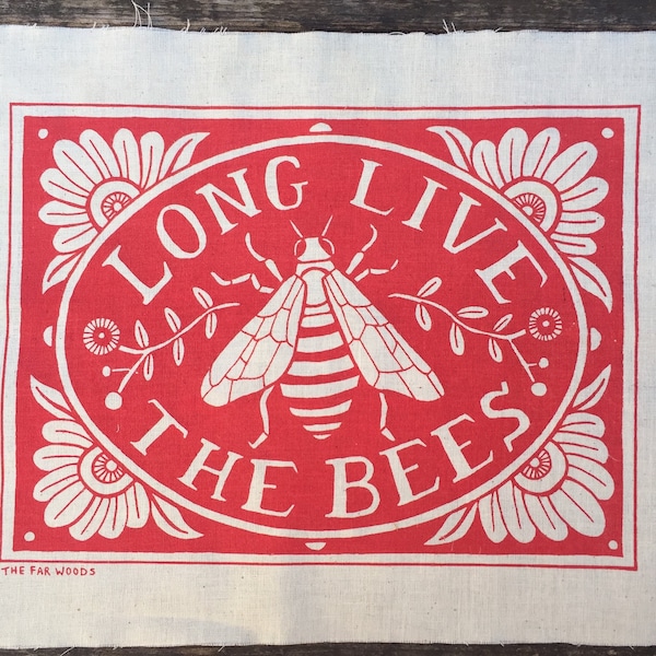 Long Live the Bees Sew-On Patch - Save the bees patch bee gift,back patch, fabric patch, nature punk, folk punk bee art patch punk patch