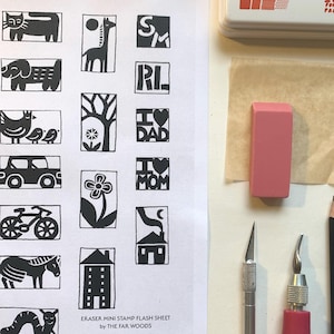 Flash Sheet of Designs for Making Tiny Eraser Stamps - PDF Download
