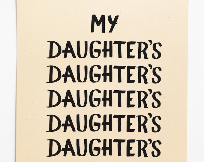 Daughters Print Small Wall Art Poster Print Text Art Word - Etsy