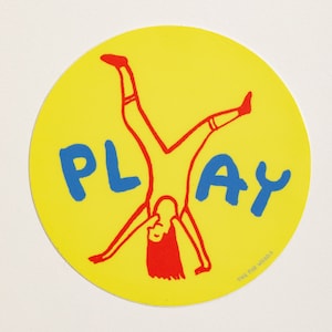 Play Vinyl Sticker: Fun Laptop Art, Water Bottle Decal (4" x 4") image 1