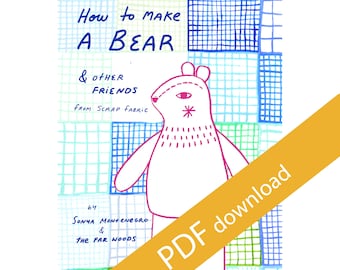 PDF download: How to Make a Bear Booklet, Animal Softie, Sewing Project, Zine Art, Sewing Projects for Beginners, Sewing Gifts, Easy Sewing