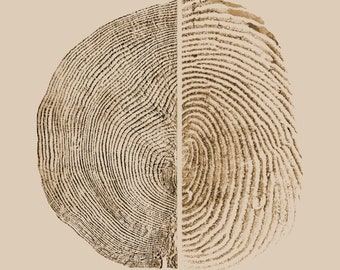 Against Forgetting Fine Art Print - Clay- Special Edition - Fingerprint and Tree Ring Rubbing