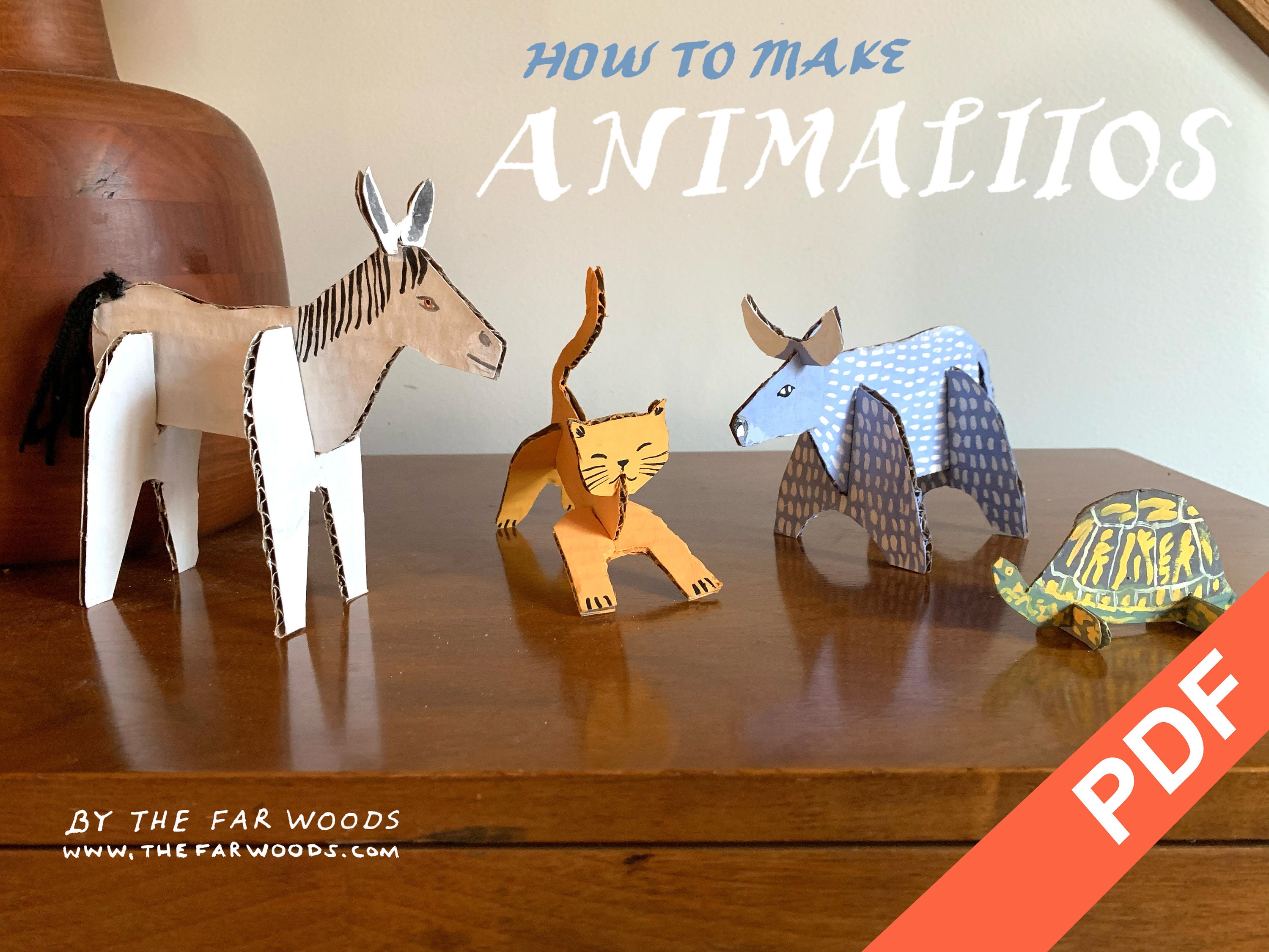 40 Adorable Cardboard Crafts For Kids 29 How to Make Animalitos: Downloadable PDF craft projects DIY kids DIY…