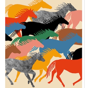 Collective Liberation Print- Wild Horses Wall Art Print Horse Gift Horse Colorful Art Horse Print Horses Gift Wild Horses Art Horses Print