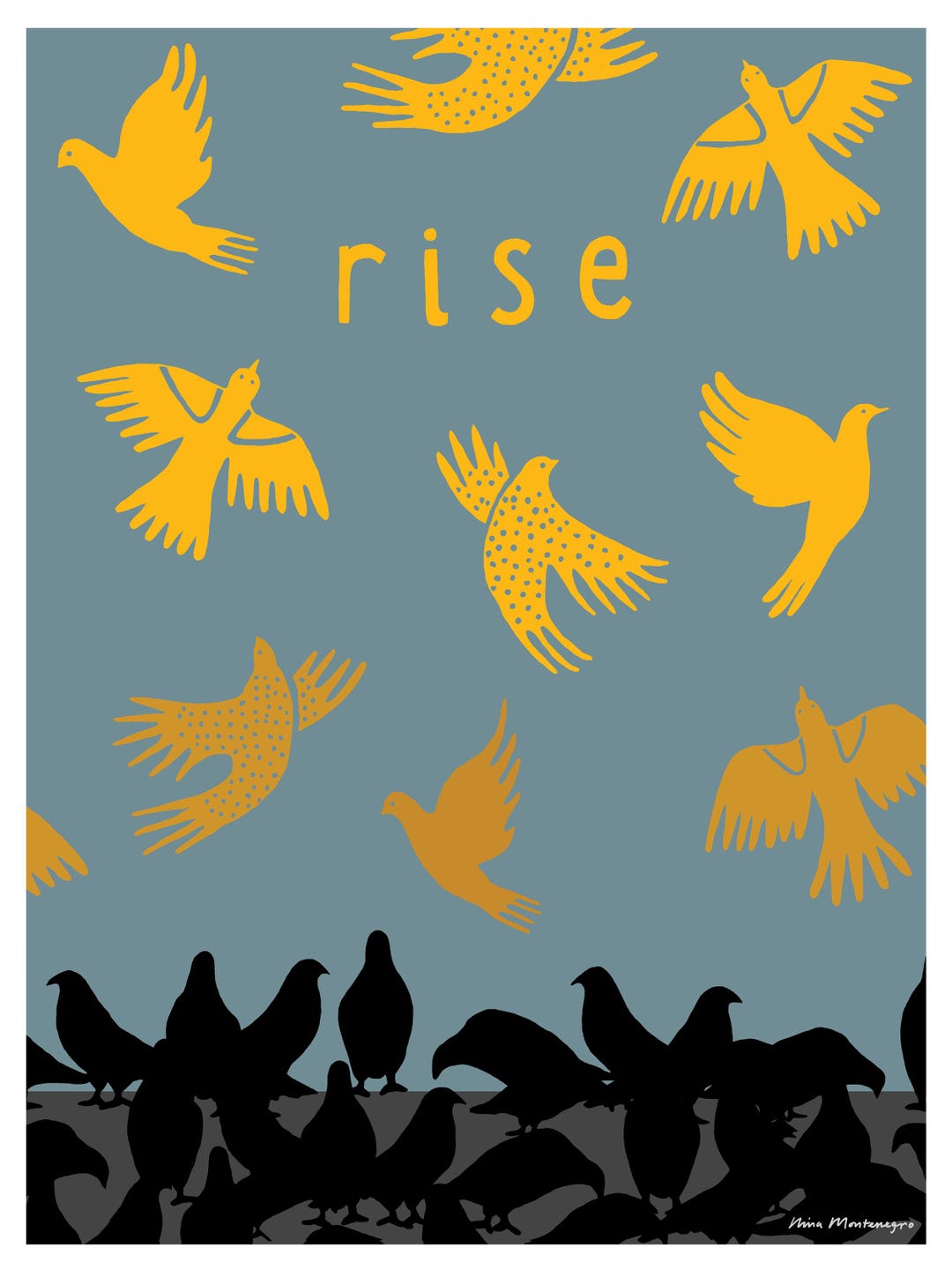 Art Using Rise Rise Art Print: Birds Illustration Inspirational Giclee Print - Etsy
