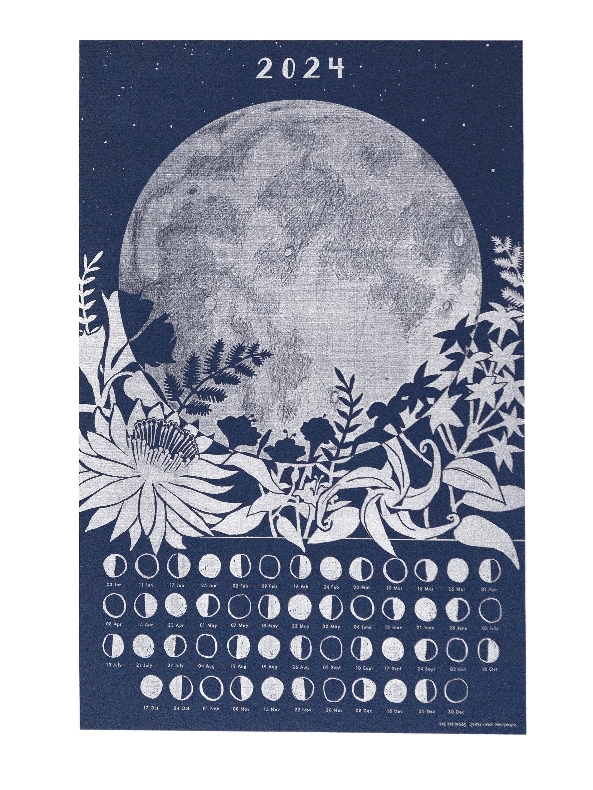 Moon Chart, Phases of the Moon Print