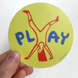 Play Vinyl Sticker: Fun Laptop Art, Water Bottle Decal (4" x 4") image 2