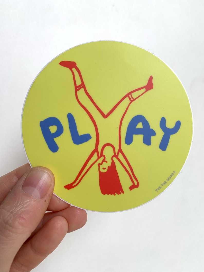 Play Vinyl Sticker: Fun Laptop Art, Water Bottle Decal (4" x 4") image 2