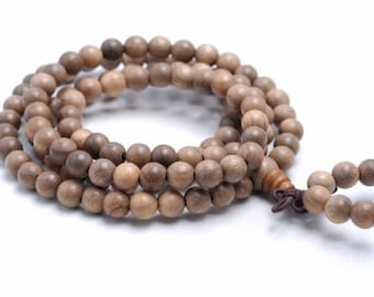 Full strand 10.3mm 011739003 42 Inch Matte Silkwood Beads Round Beads Approx 108 Beads 10mm Mala Beads