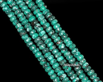 6X4MM TOMBOLO TURQUOISE GEMSTONE BLUE RONDELLE 6X4MM LOOSE BEADS 16/"