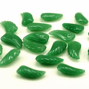 20X10MM Green Aventurine Gemstone Carved Angel Wing Beads BULK LOT 2,6,12,24,48 (90187140-001)