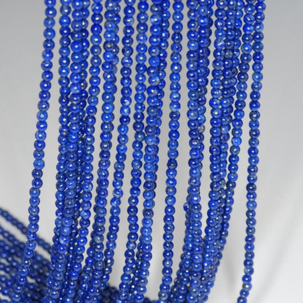 2mm Azura Lapis Lazuli Gemstone Grade AAA Blue Round Loose Beads 15.5 inch Full Strand (90183609-170)