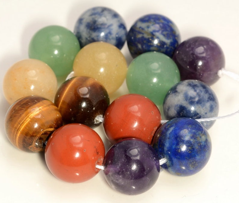 6mm Genuine Natural 7 Chakra Gemstone Grade AAA Round Loose Beads 15.5 Full Strand 80007120-A242