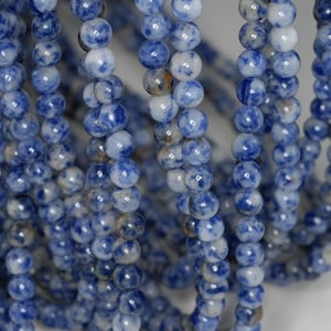 4mm Blueberry Sodalite Gemstone Blue Round Loose Beads 15.5 inch Full Strand (90184131-356)