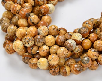 6mm Vast Desert Brown Picture Jasper Gemstone Round 6mm Loose Beads 15.5 inch Full Strand (90114625-246)