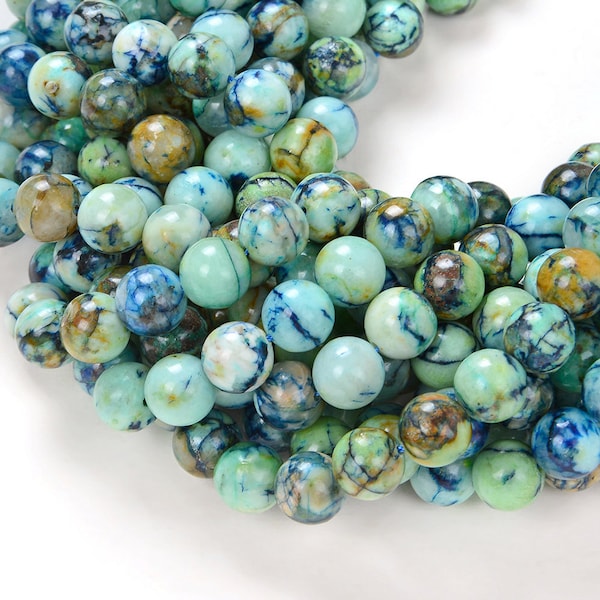 4mm Chrysocolla Azurite Gemstone Natural Round Beads 7.5 inch Half Strand (80007812 H-A278)