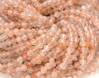 4MM Rutilated Quartz Gemstone Bronze Micro Faceted Round Grade Aa Beads 15.5inch WHOLESALE (80010186-A194)